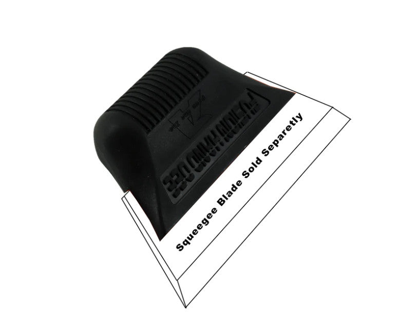 Fusion Hand Dee magnetic squeegee holder in action, securely holding a 5"x2" squeegee.