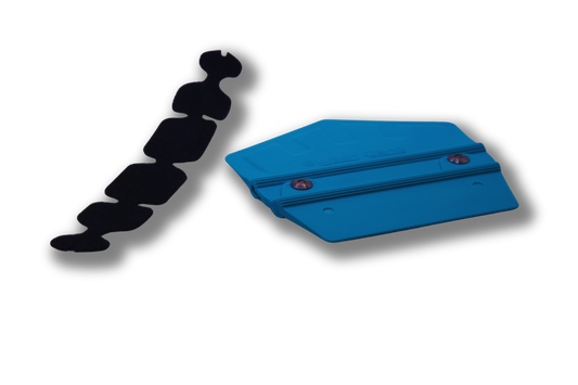 Blue Switch Card Squeegee D - essential for professional-grade vinyl wrapping.