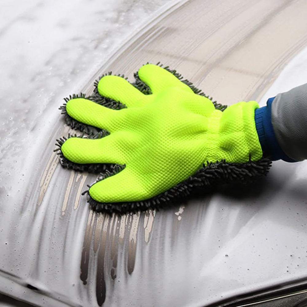 69TOOLS 5-Finger Microfiber Cleaning Gloves Auto Chenille