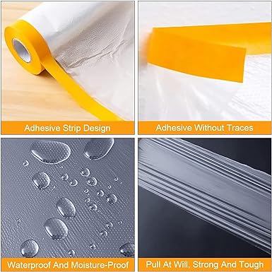 Key features of the Door Panel Pre-Taped Masking Film showcased, emphasizing its protective benefits during window tinting.