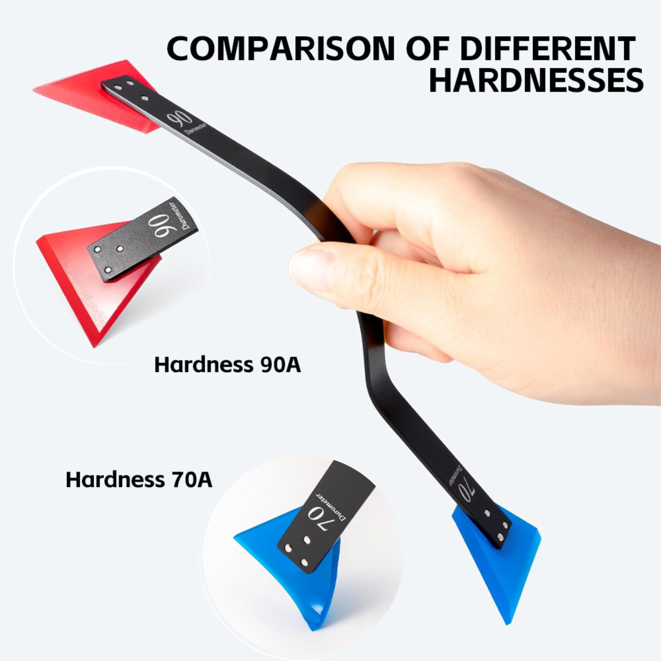 Double Sided Stainless - Curved Handle Mini Squeegee