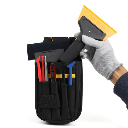 Professional packing tools into the ProStyle Tint & Wrap Utility Pouch Bag, showcasing its capacity and organizational efficiency for on-the-go use.