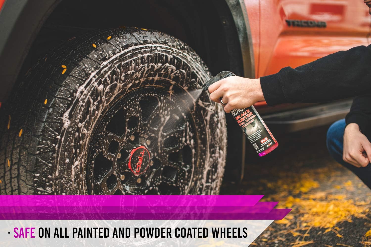 Wheel after application of P&S Brake Buster Wheel Cleaner, showcasing a clean and protected finish free from stains and corrosion.