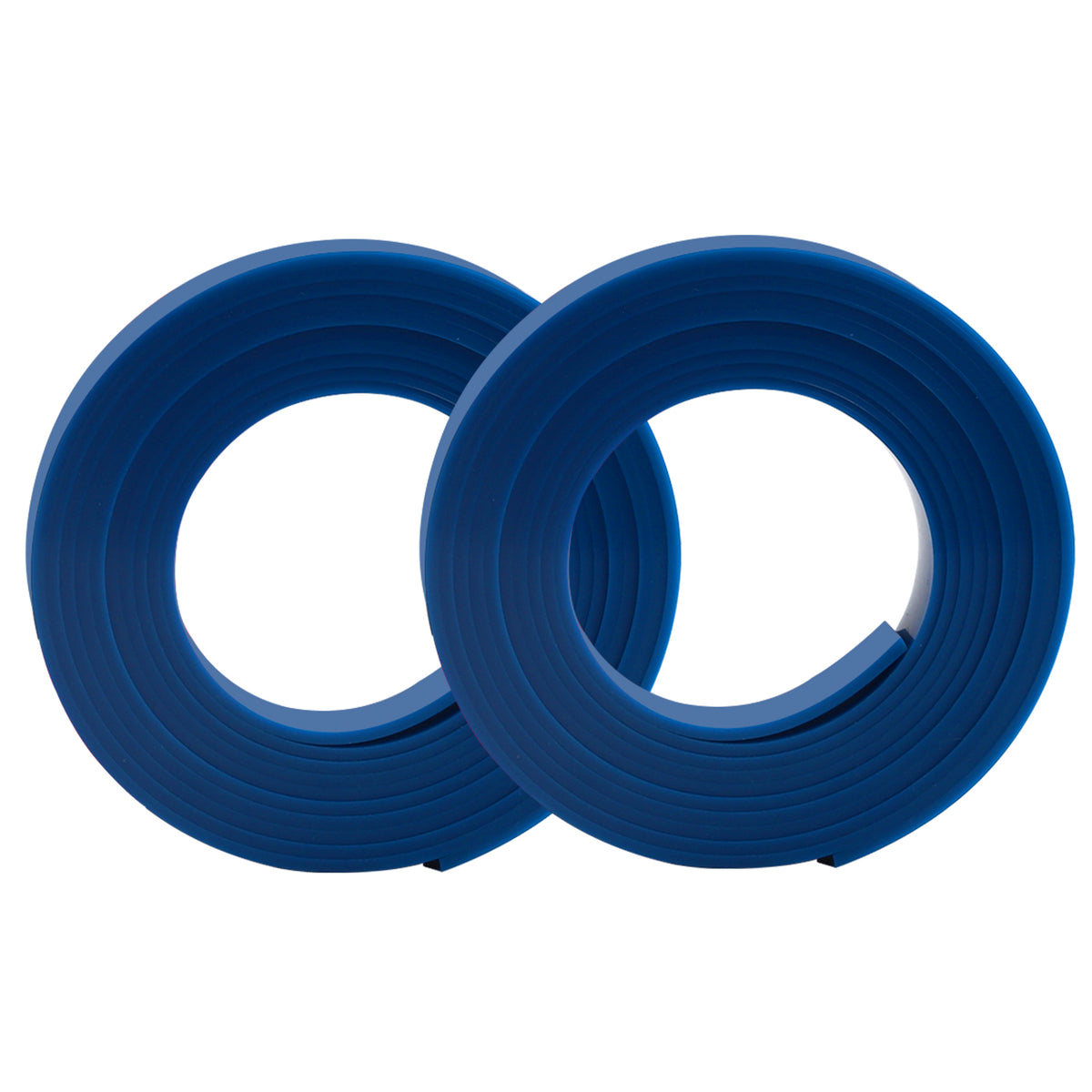 Two blue Fusion Squeegee Channel Refills together, showcasing their quality and the bulk option for professionals.