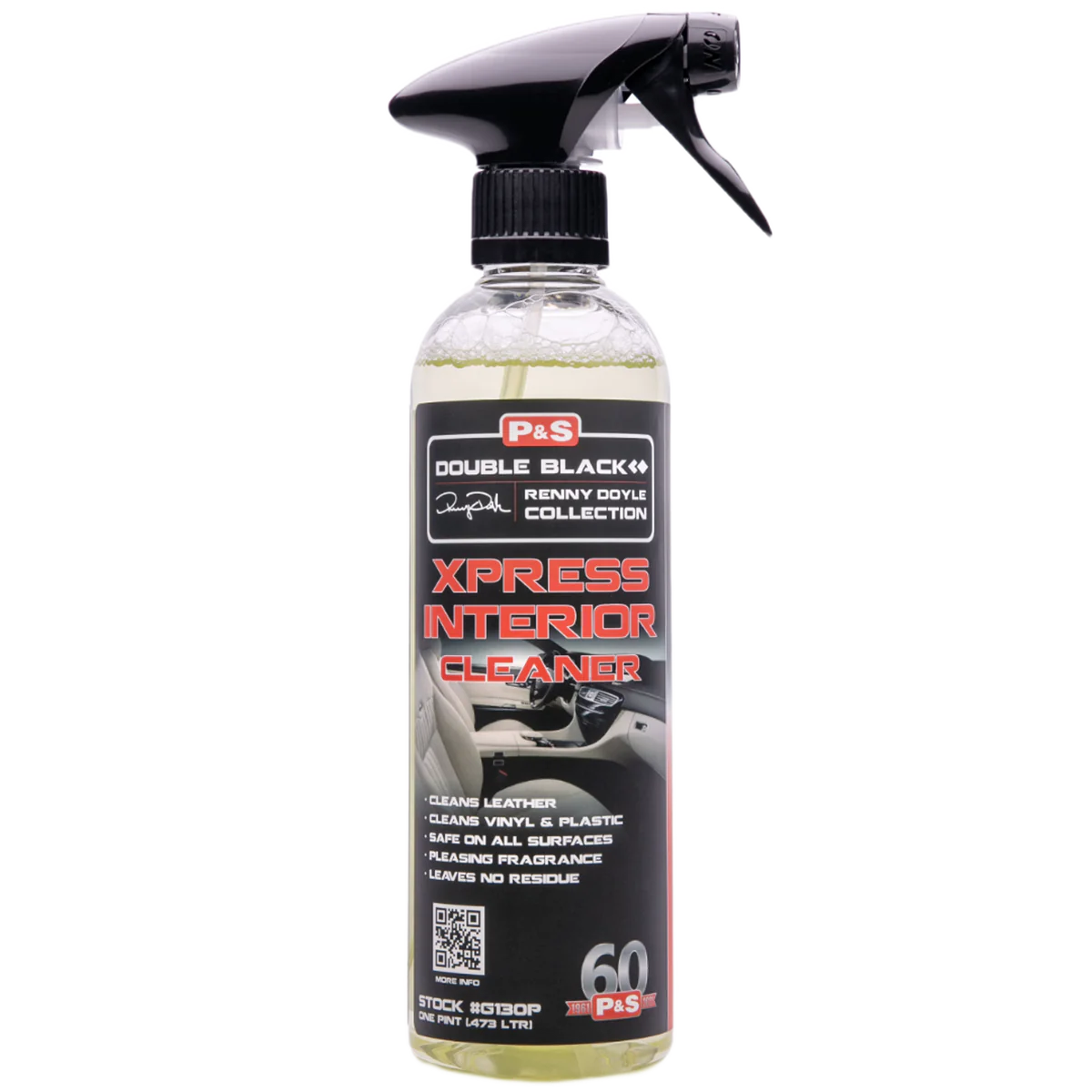 P&S Xpress Interior Cleaner Pint Size - Perfect for quick touch-ups on leather, vinyl, and plastic surfaces. Compact solution for auto detailing enthusiasts.